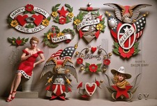 Sailor Jerry Tattoo Art Flash 7, 13 x 19" Photo Print