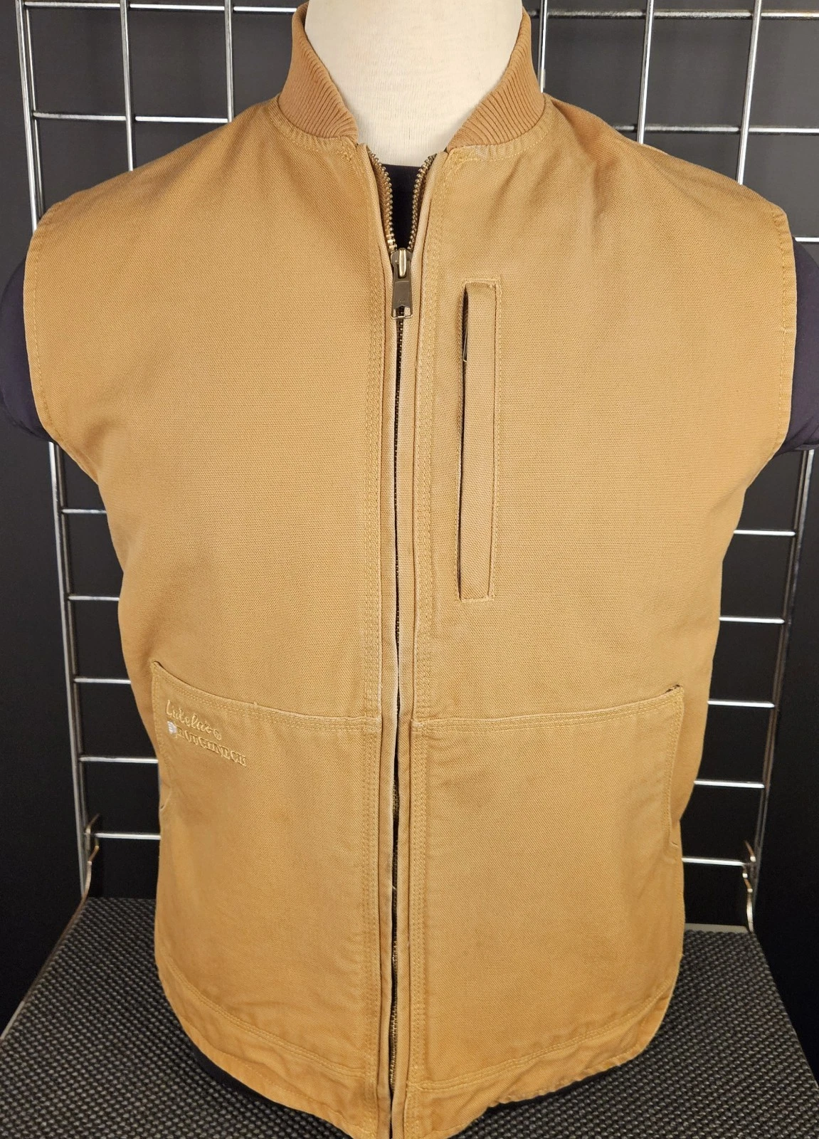 Cabelas ROUGHNECK Insulated Premium Cotton Washed Duck Work Vest in Wheat Sz. LG