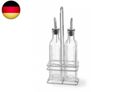 HENDI Menage Essig und Öl, Gestell aus verchromten Stahl, 2 Öl-/Essig Flaschen a