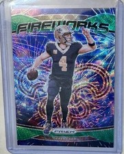 2024 Panini Prizm - Fireworks Derek Carr #11 Green Wave Prizm
