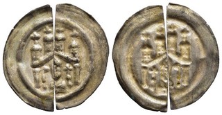 FITZ MAGDEBURG WILBRAND BEETLE CASTLE 2x1/2 BRACTEATE PENNY 0.65g Flour 511 ±FIT347