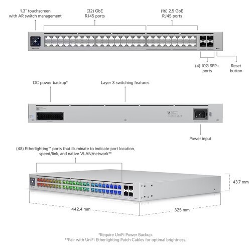 Switch Ubiquiti Networks Pro Max 48 USW-Pro-Max-48 2,5 GB 10 GB Etherlighting - Imagen 2 de 6