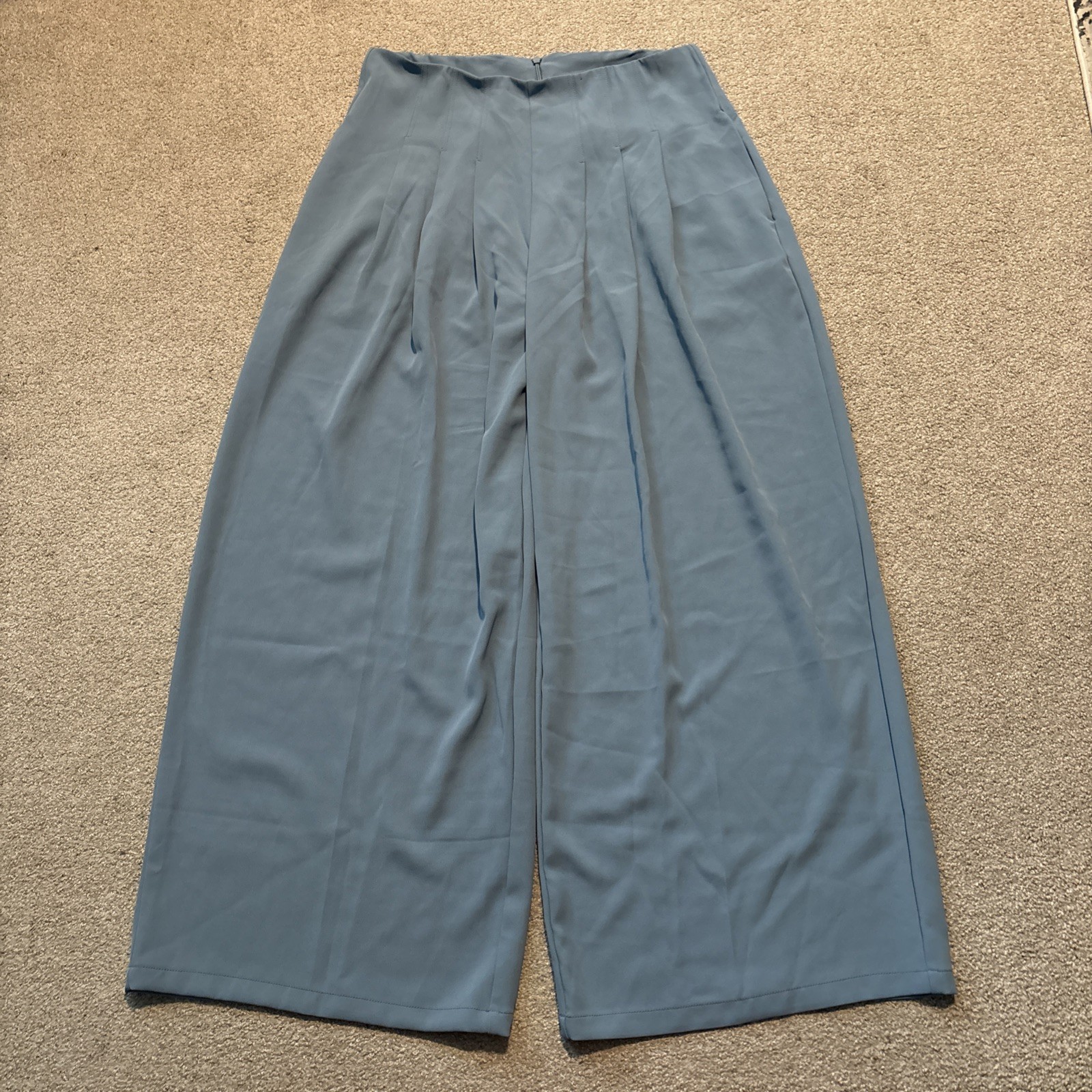 Halara Stretch Polyester Wide Leg Blue Pants Women Size Large 31