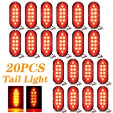 20x Red 6 Oval Trailer Lights 10 Led Stop Turn Tail Truck Sealed Wgrommet Plug 20x Red 6 Oval Trailer Lights 10 Led Stop Turn Tail Truck Sealed Wgrommet Plug