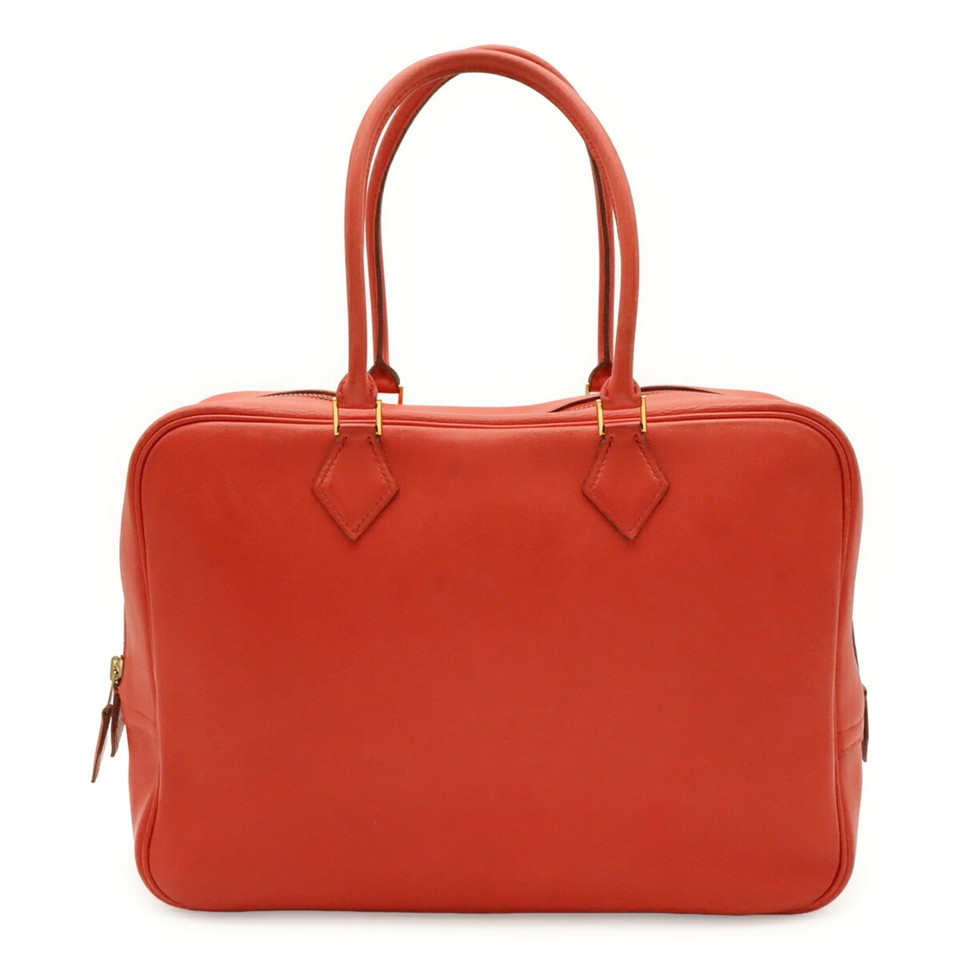 HERMES Plume 32 Handbag Tote Bag, Courchevel Leather, Rouge Vif Re... GZl1ke2r