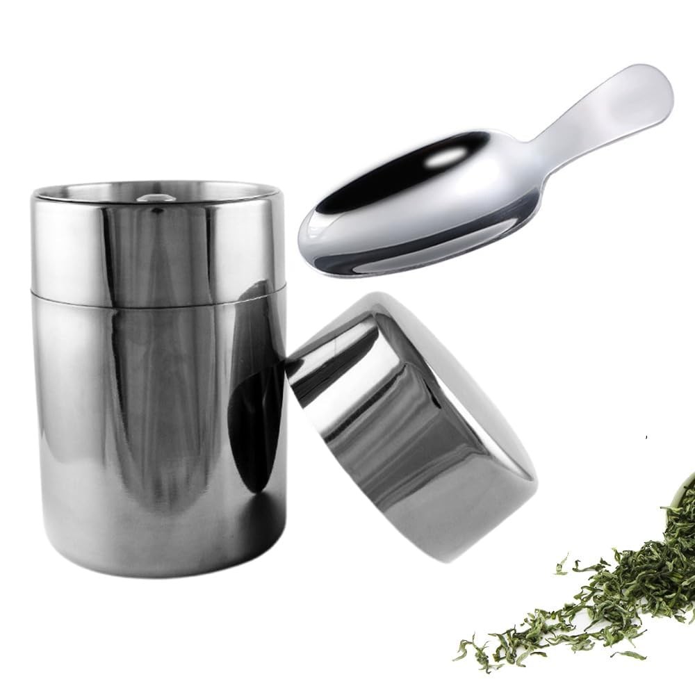 304 Stainless Steel Tea Caddy, Canister, tea canister, Airtight, Light-Blocking