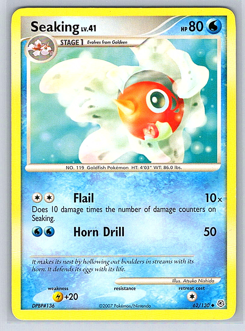 Seaking 62/130 Diamond & Pearl MP Pokemon Card