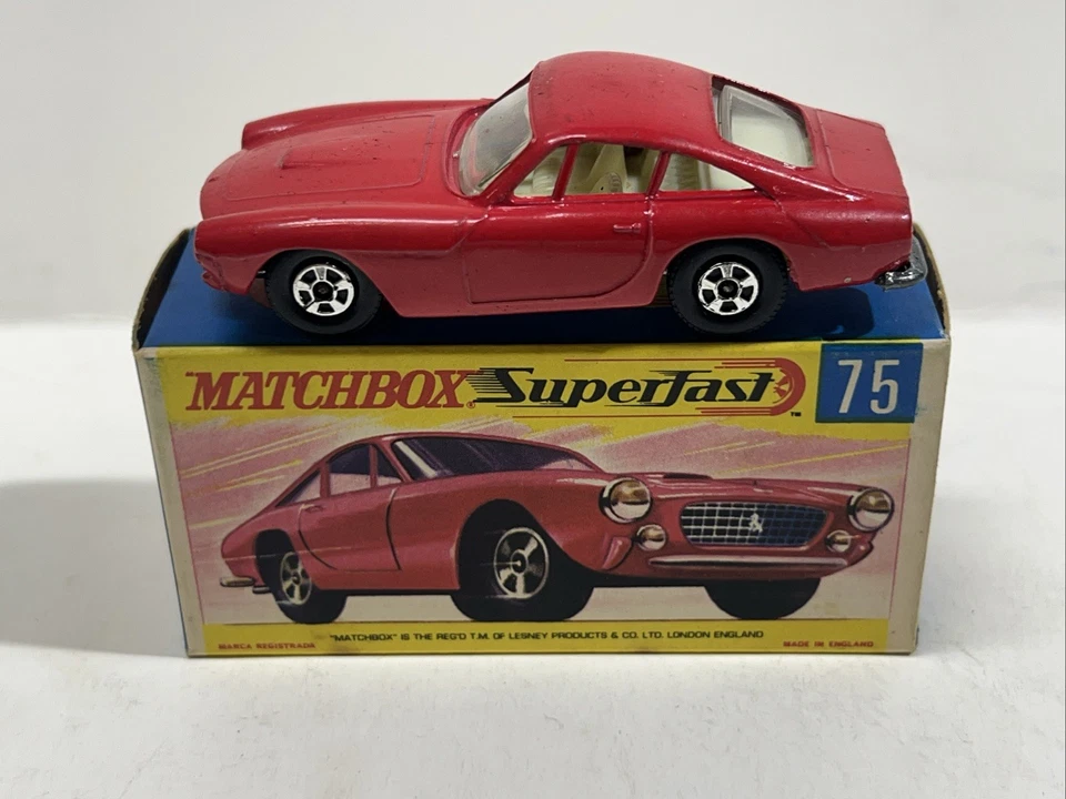 Matchbox Lesney Superfast MB75 Red Ferrari Berlinetta w/G Box - Image 2 of 4