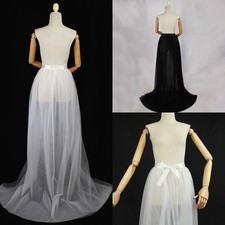 Elegant Tulle Long Train Ball Gown Tulle Bridal Skirt For Pretty Women Wedding