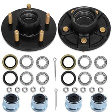 2 Sets 2000lb Trailer Axle Trailer Hub Kit 5 Bolt 4.5",Trailer Hub 5 Lug fit 1"