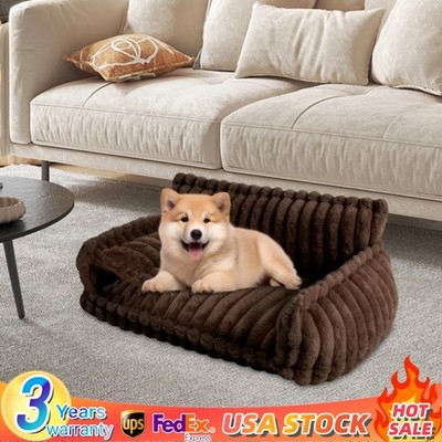 Pet Couch Dog Bed Cat Bed Washable Removable Fluffy Rabbit Plush Couch For Pet