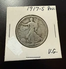 🦅 1917-S "Mint Mark on Reverse" Walking Liberty Half Dollar