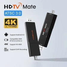 4K ATSC 3.0/1.0 TV Tuner Stick Over-the-air Terrestrial USB DVR Recording Player