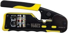 Klein Tools VDV226-110 Ratcheting Modular Data Cable Crimper / Wire Stripper / W