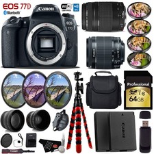 Canon EOS 77D DSLR Camera 18-55mm is STM Lens  75-300mm III Lens  UV FLD CPL