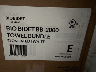 Bio Bidet BB-2000 Electric BIDET Toilet Seat ELONGATED White TOWEL BUNDLE Bemis