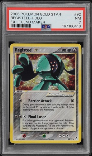 2006 Pokemon Gold Star Ex Legend Maker #92 Registeel Holo PSA 7 Rare!