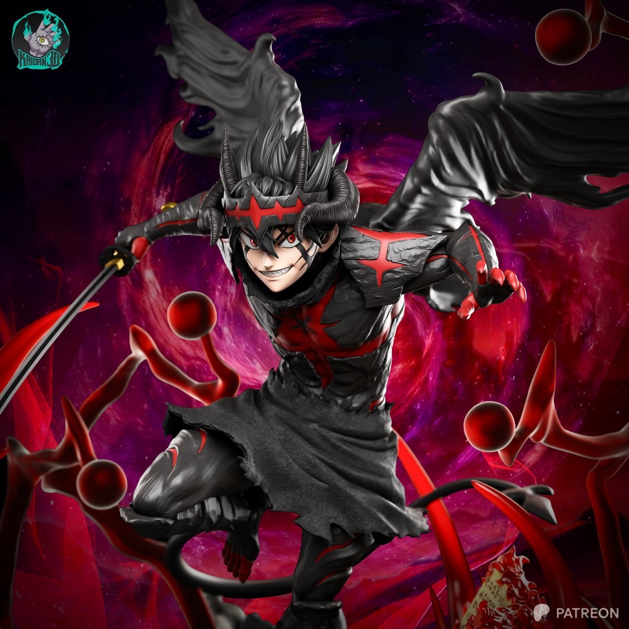 Black Clover Asta Devil Union Fan Art Resin Kit Unpainted 1/12 1/10 1/8 1/6