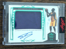 2022 Leaf Trinity Game Worn Patch & Auto Green /6 Shaquille O'Neal Lakers