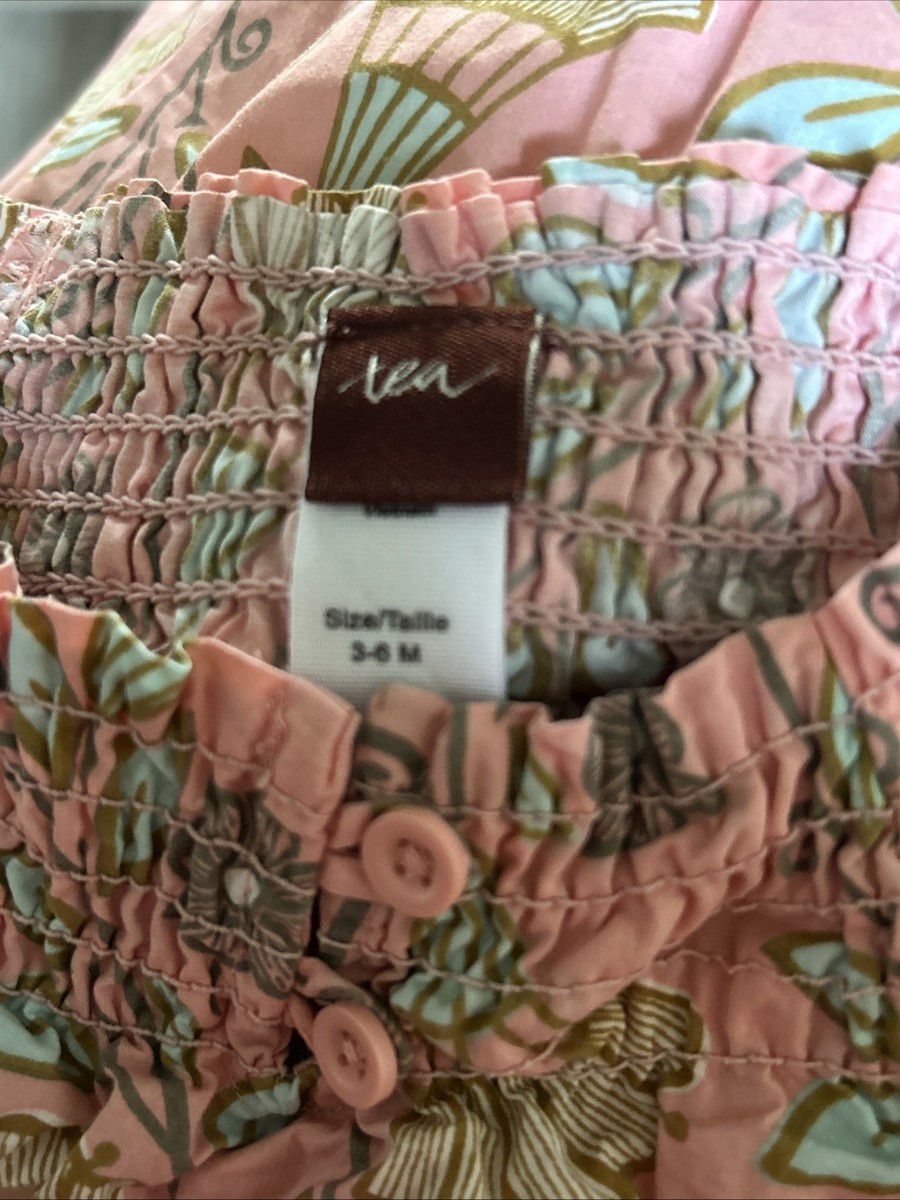 Tea Collection Bubble Romper Dress One Piece Floral Size 3-6 View 2