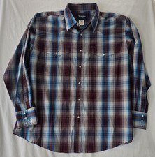 Vintage Wrangler Men s Pearl Snap Long Sleeve Western Cowboy Plaid Men s M