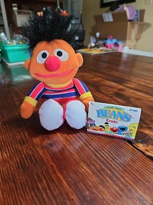 Vintage 1997 Tyco Sesame Street Bean 8'' Plush Ernie Jim Henson Toy Collectable 