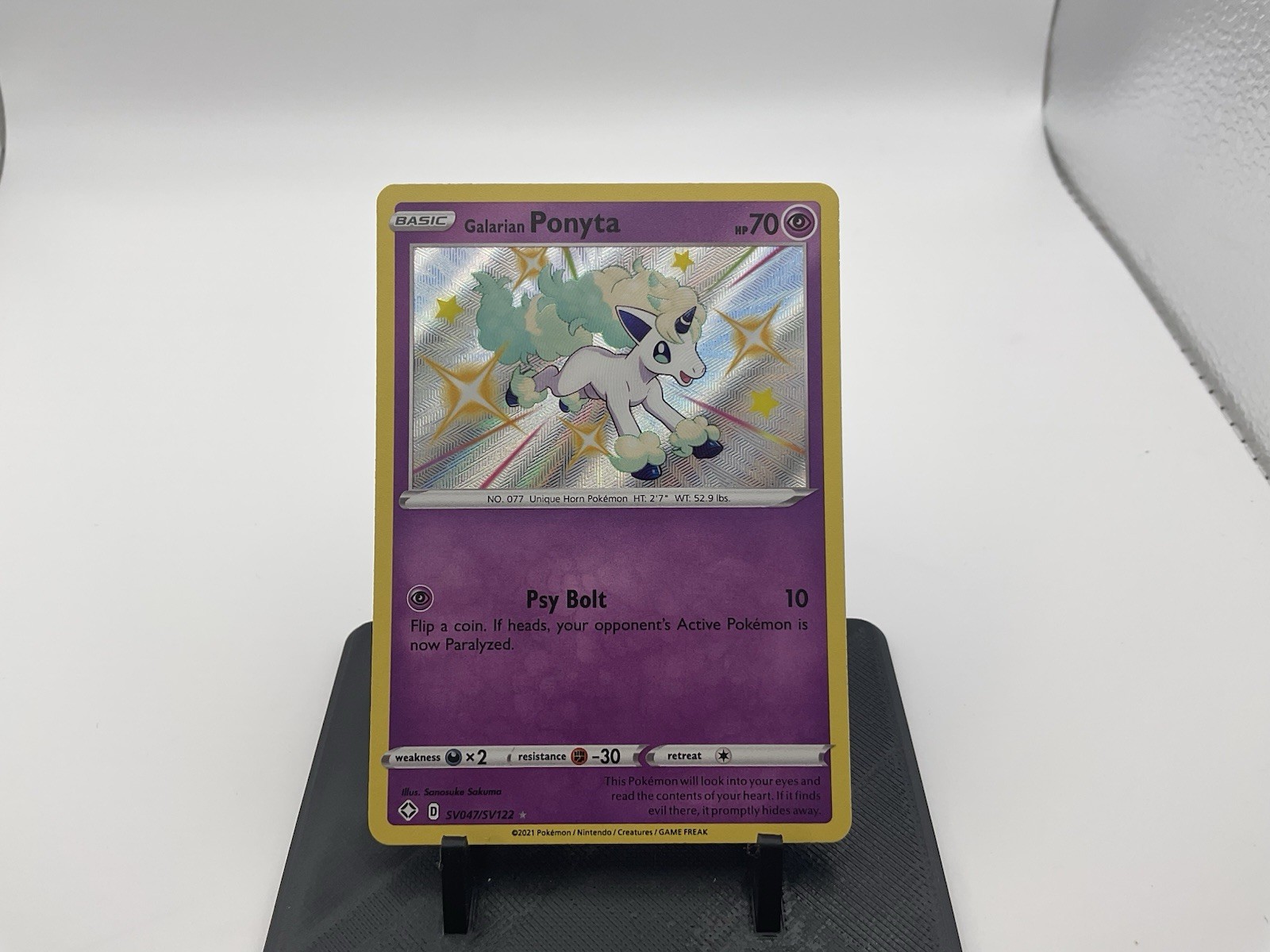 Galarian Ponyta SV047/SV122 Shining Fates Shiny Holo Rare Pokemon TCG Card