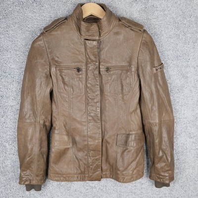 PEUTEREY LE CUIR CINDY WOMEN'S BROWN LEATHER JACKET size 42 MEDIUM M RARE_ 699$