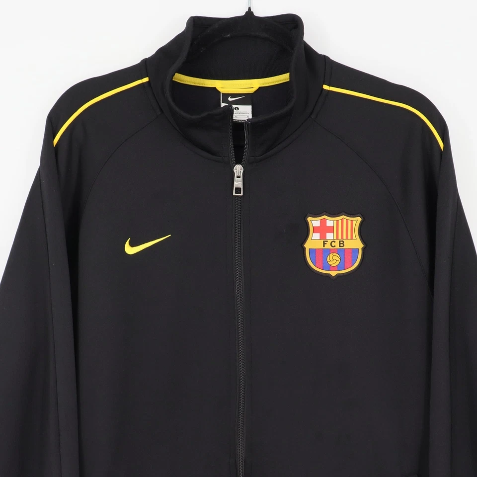 Chaqueta de fútbol Nike FC Barcelona chaqueta de pista de fútbol para hombre talla L negra amarilla Foto 2 de 4