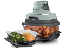 Ninja Crispi 4 in 1 Glass Air Fryer GREEN FN101SG w 4Qt & 6 Cup Glass Containers