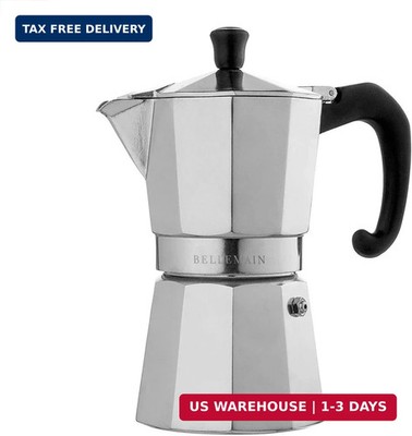 Bellemain Stovetop Espresso Maker | Italian Moka Pot Espresso Maker, Classic Alu