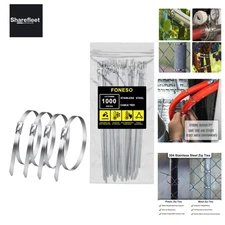 1000pcs Cable Ties Metal, 200x4.6mm Cable Ties Stainless Steel for Install...