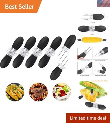 10 Pack Stainless Steel Corn Holders with Interlocking Design for Safe Handling