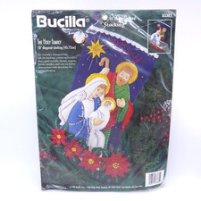 Bucilla 18" Christmas Stocking Kit 83385 "The Holy Family" Felt Sequins Applique