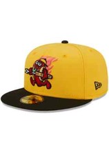 AKRON RUBBER DUCKS MILB COPA DE LA DIVERSION LOGO NEW ERA FITTED YEL/BLK HAT NWT