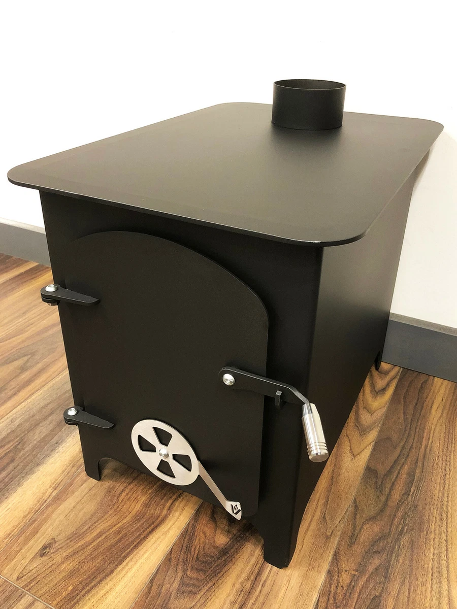 Metallic Black Log Stove Fire Burner Heater Wood Burner Workshop Cabin  Patio | eBay