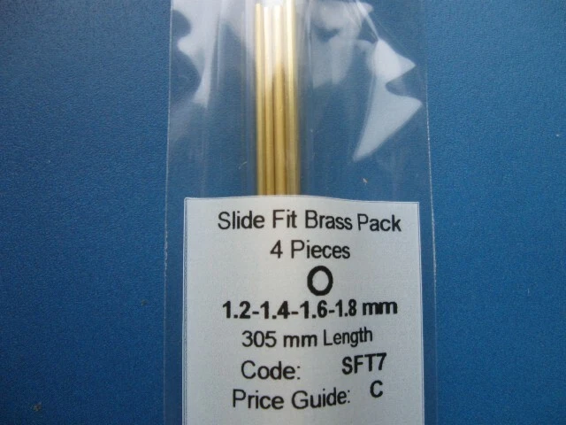 (6,93 €/m), Albion Alloys, Mikro Messingrohr-Set, Ø 1,2/1,4/1,6/1,8 mm, SFT7