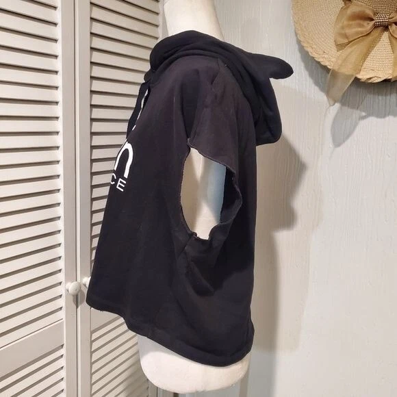 Calvin Klein Performance Logo cropped Sleeveless Hoodie Black - Image 4 of 4