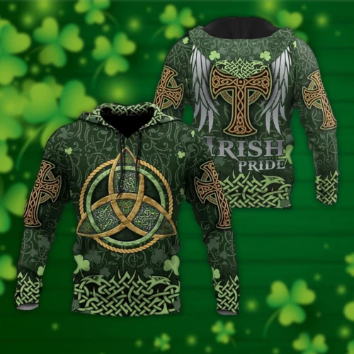 Celtic Cross Wings Irish Pride Saint Patricku0026#039;s Day 3D HOODIE Halloween  Gift | eBay