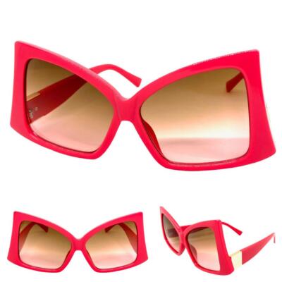 OVERSIZED EXAGGERATED VINTAGE RETRO Style SUN GLASSES Large Big Funky Pink Frame