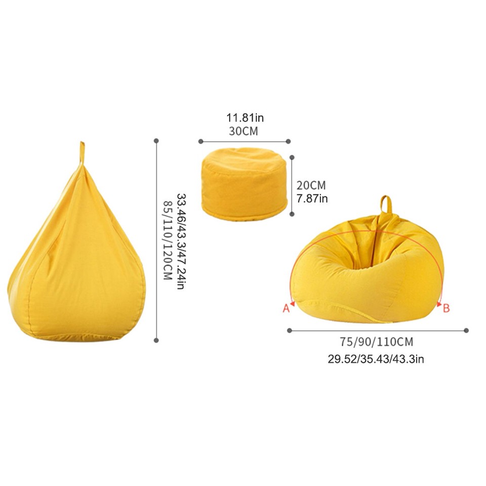 Lazy Boy Sofa Cover + Footstool Cover + Liner Blue L Size 110Cm*120Cm