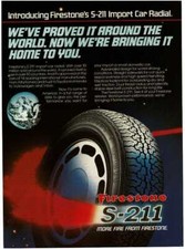 1984 FIRESTONE S-211 Import Car Radial Tires Vintage Print Ad