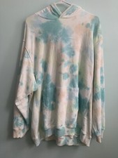 Aerie Oversized Chunky Slouchy Cloud White Gray Tie Dye Oversized Sweater L Nwt
