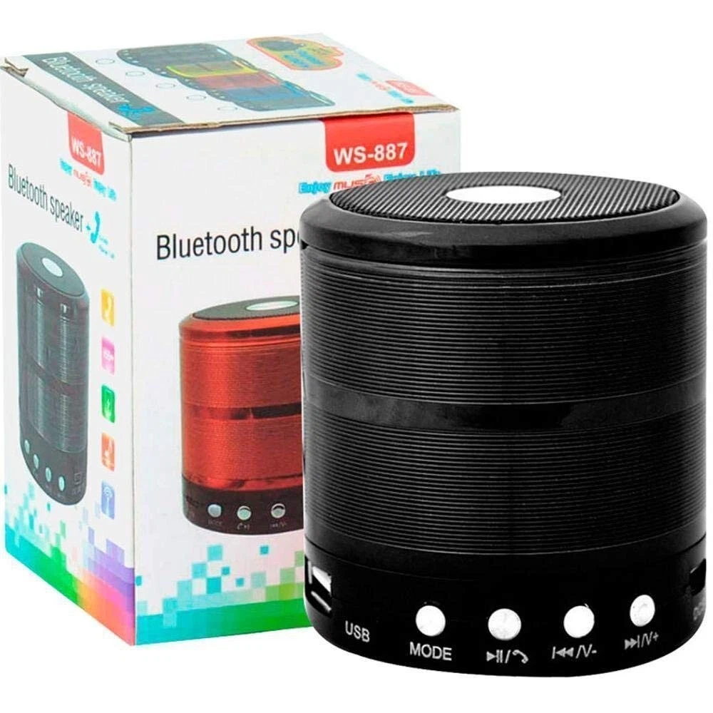 Mini Bluetooth Speaker WS-887 with FM Radio, Memory Card Slot, USB Pen  Drive Slo