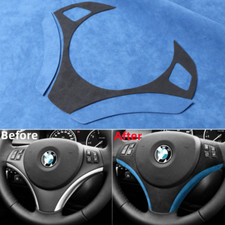 For 05-12 BMW 3 Series E90 E92 E93 Leather Steering Wheel Trim Cover Black-Blue