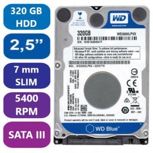 320GB Laptop Festplatte WD Blue 5400RPM SATA III 7mm Slim WD3200LPVX