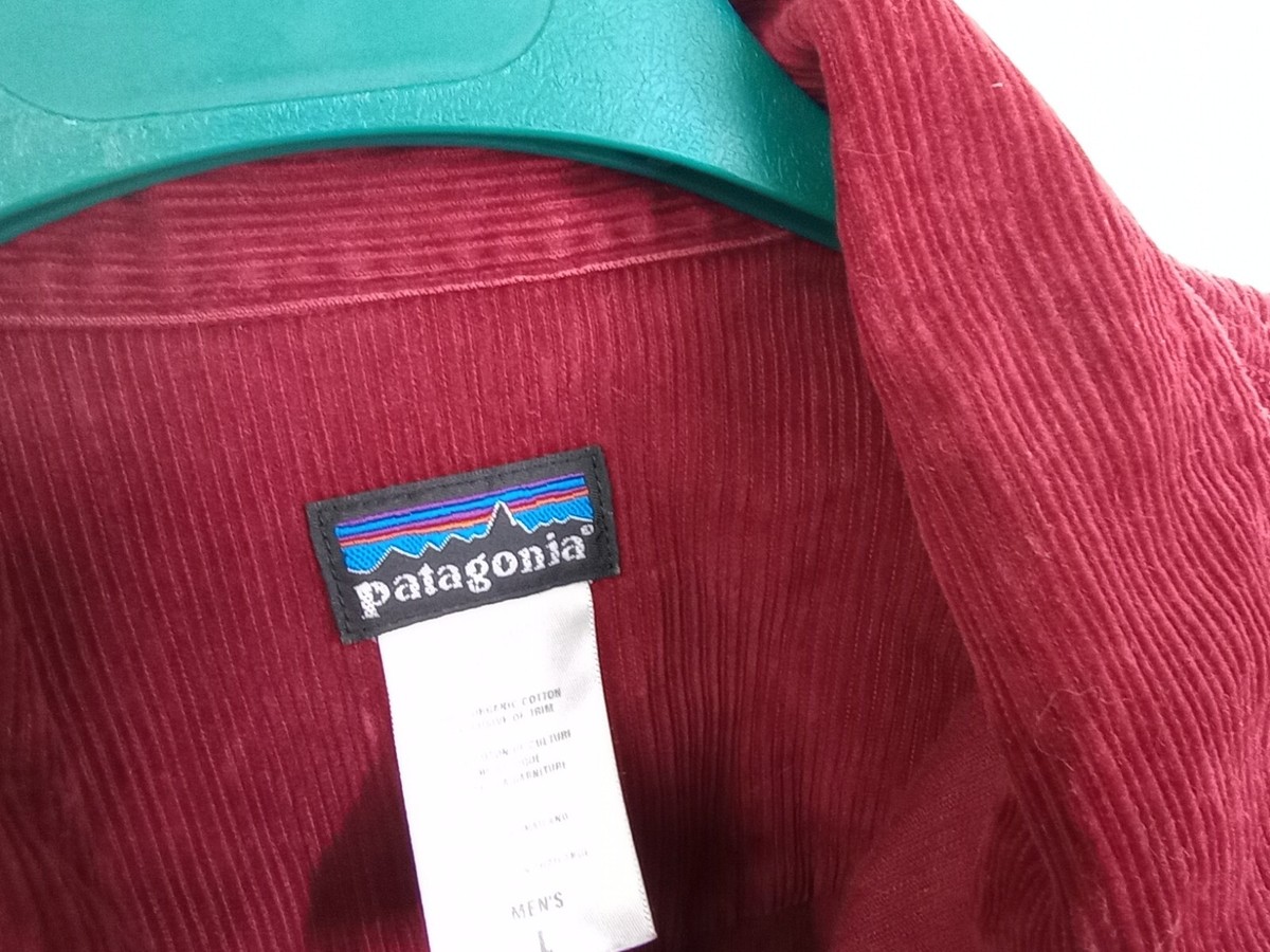 Patagonia Jacket Rhythm Corduroy Over-Shirt Red Mens Sz Lg Organic