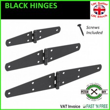 BLACK DOOR HINGES Triangular Door Furniture Shed Gate Garden 150/200/250mm