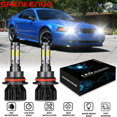 For 1999-2004 Ford Mustang LED Headlight Bulbs High Low Beam Combo Kit