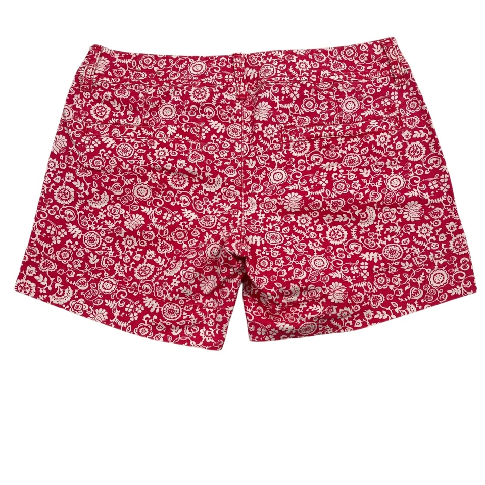Pantalones Cortos American Eagle Midi Para Mujer Talla 4 Rojo Blanco Denim Floral Elastizados Exterior Foto 3 de 4